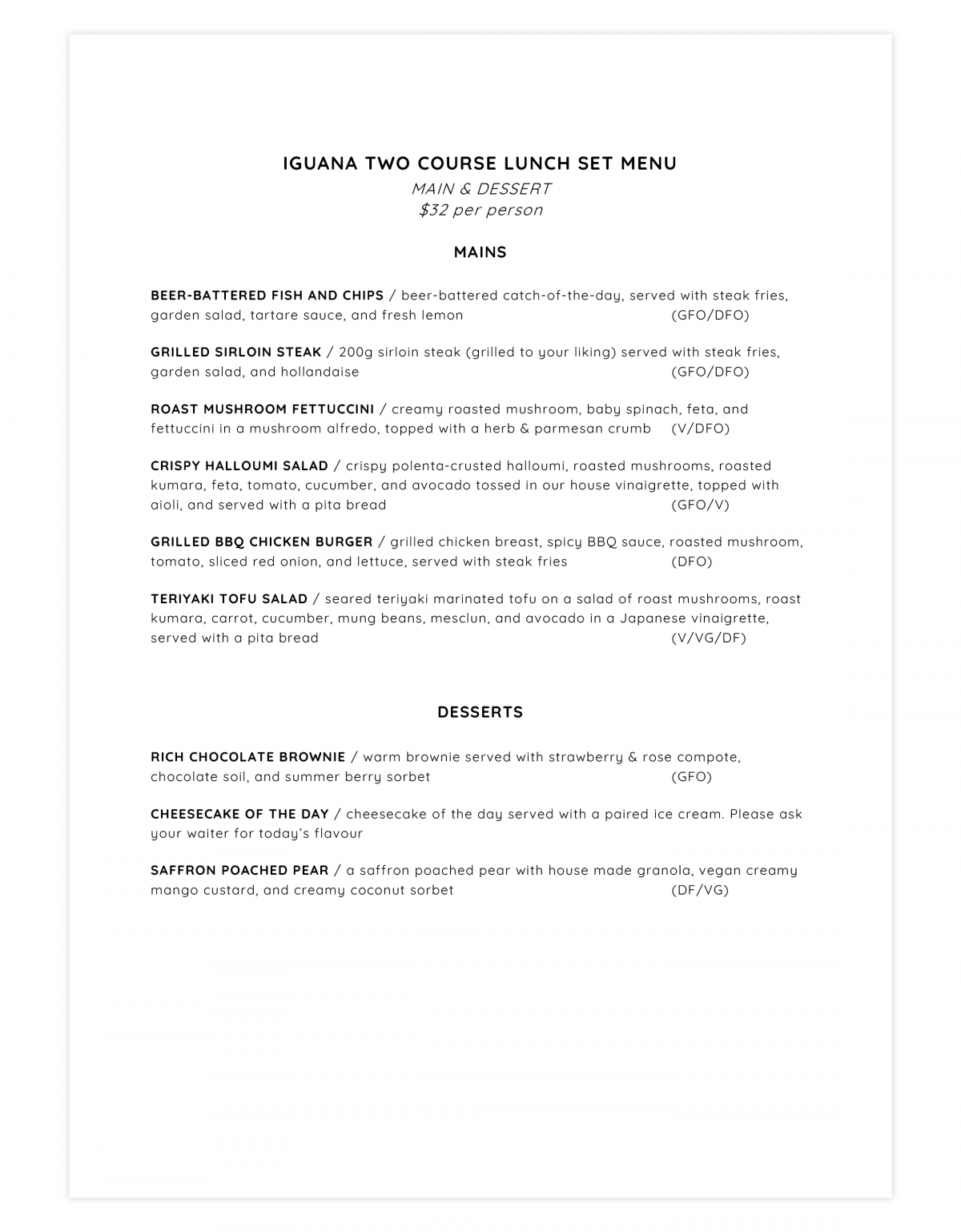 Set Menus for Groups - Iguana Street Bar & Restaurant