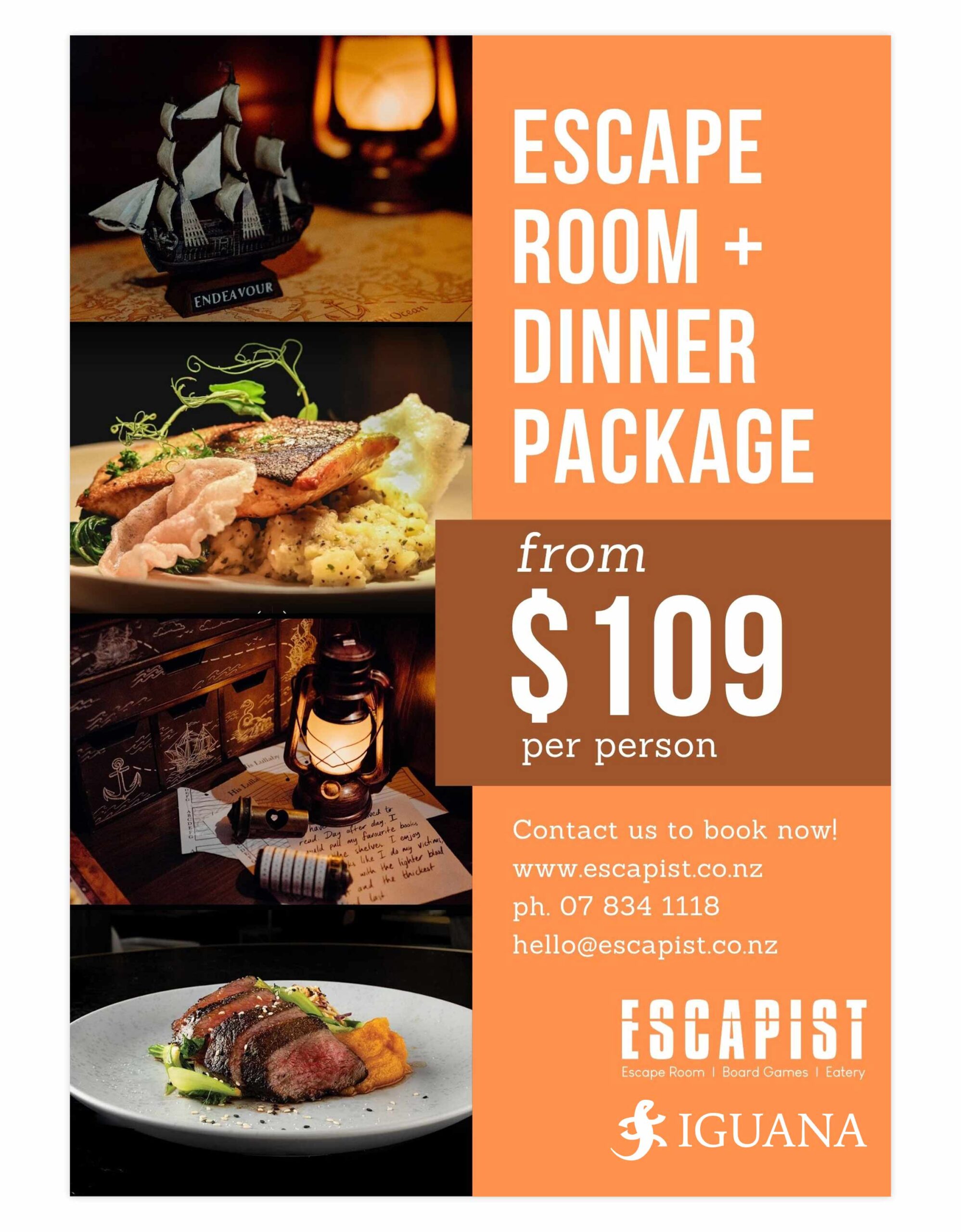 Iguana two-course set lunch menu for groups of 20+
